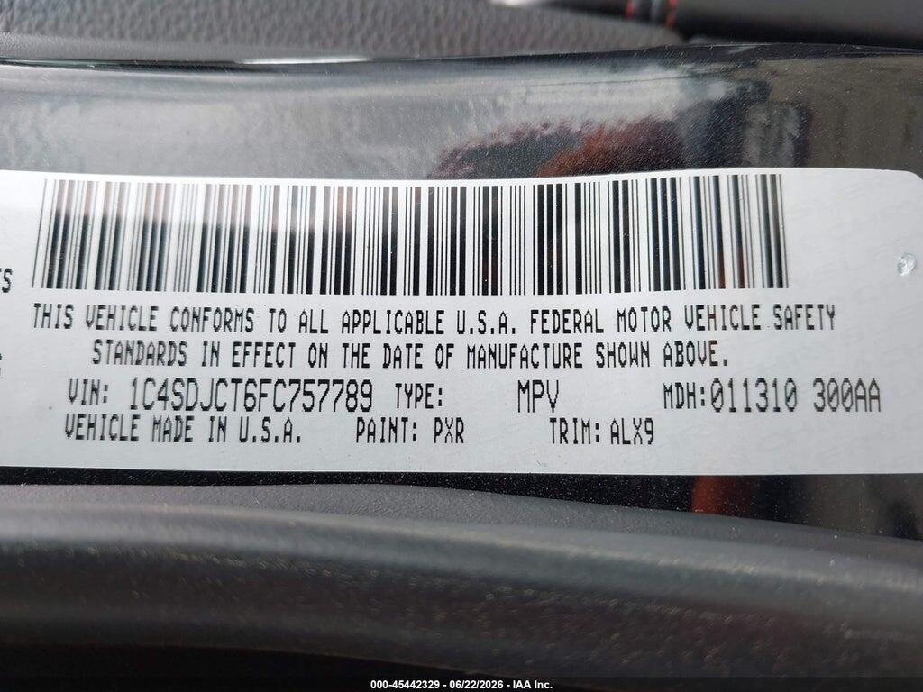 1C4SDJCT6FC757789 2015 DODGE DURANGO photo no. 9