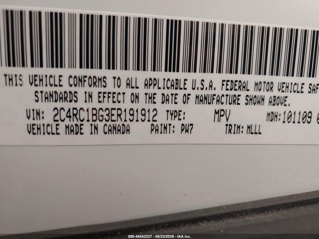 2C4RC1BG3ER191912 2014 CHRYSLER TOWN & COUNTRY photo no. 9