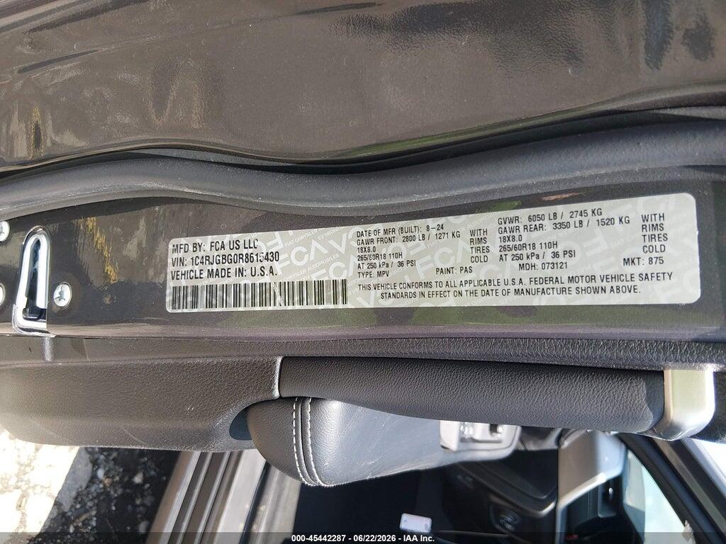 1C4RJGBG0R8615430 2024 JEEP GRAND CHEROKEE photo no. 9