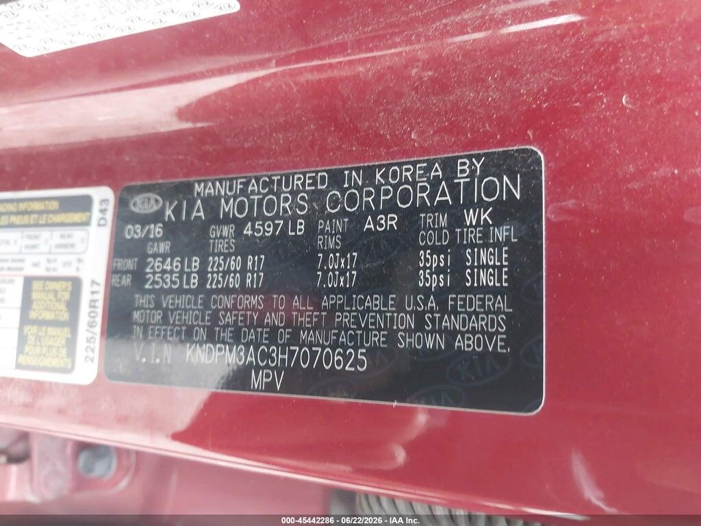 KNDPM3AC3H7070625 2017 KIA SPORTAGE photo no. 9