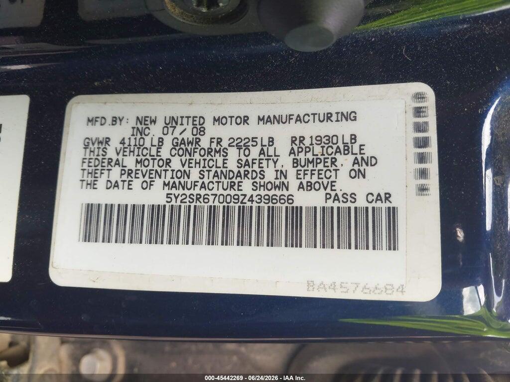5Y2SR67009Z439666 2009 PONTIAC VIBE photo no. 9