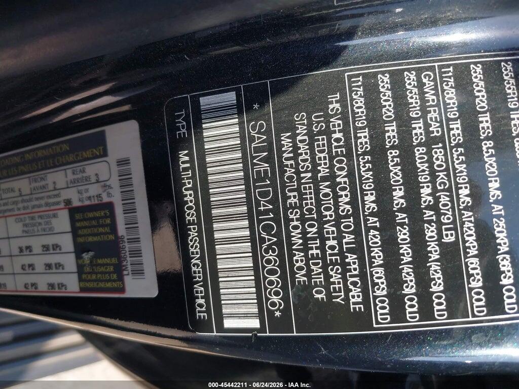 SALME1D41CA360696 2012 LAND ROVER RANGE ROVER photo no. 9