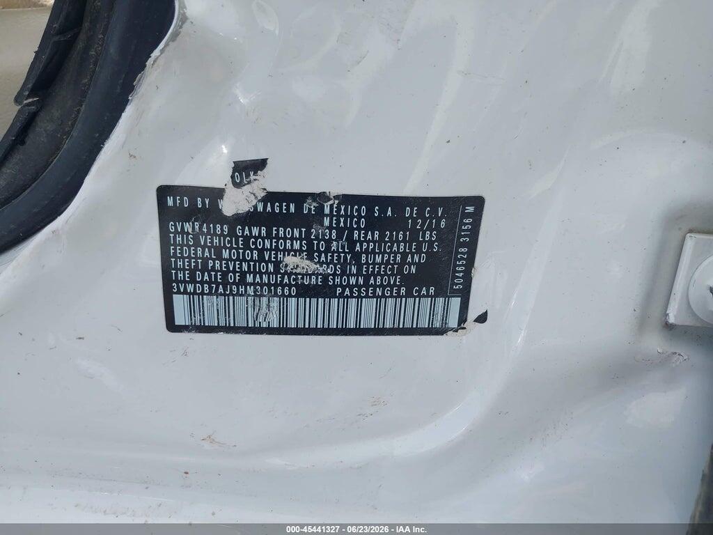 3VWDB7AJ9HM301660 2017 VOLKSWAGEN JETTA photo no. 9