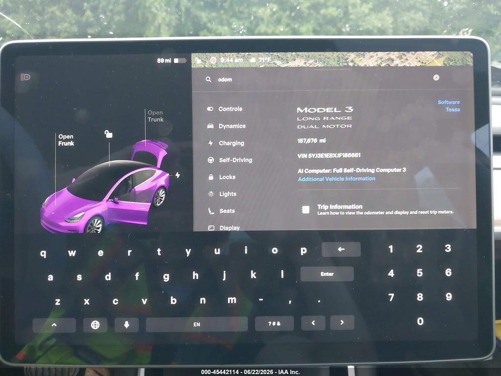 5YJ3E1EBXJF186681 2018 TESLA MODEL 3 photo no. 7