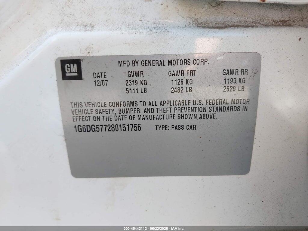 1G6DG577280151756 2008 CADILLAC CTS photo no. 9