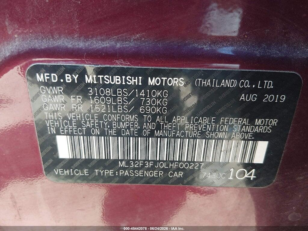 ML32F3FJ0LHF00227 2020 MITSUBISHI MIRAGE G4 photo no. 9