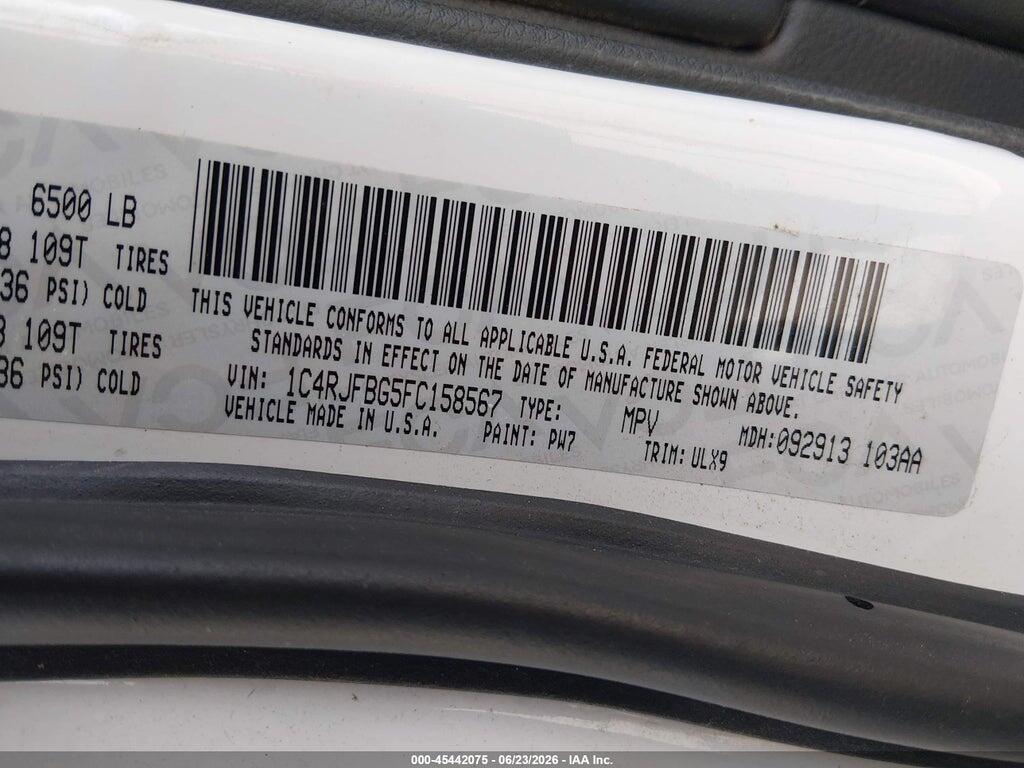 1C4RJFBG5FC158567 2015 JEEP GRAND CHEROKEE photo no. 9