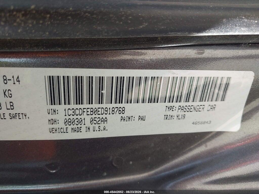 1C3CDFEB0ED918768 2014 DODGE DART photo no. 9