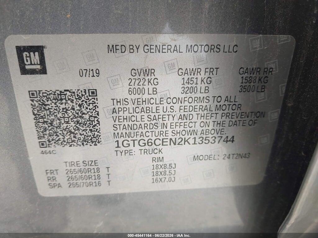 1GTG6CEN2K1353744 2019 GMC CANYON photo no. 9