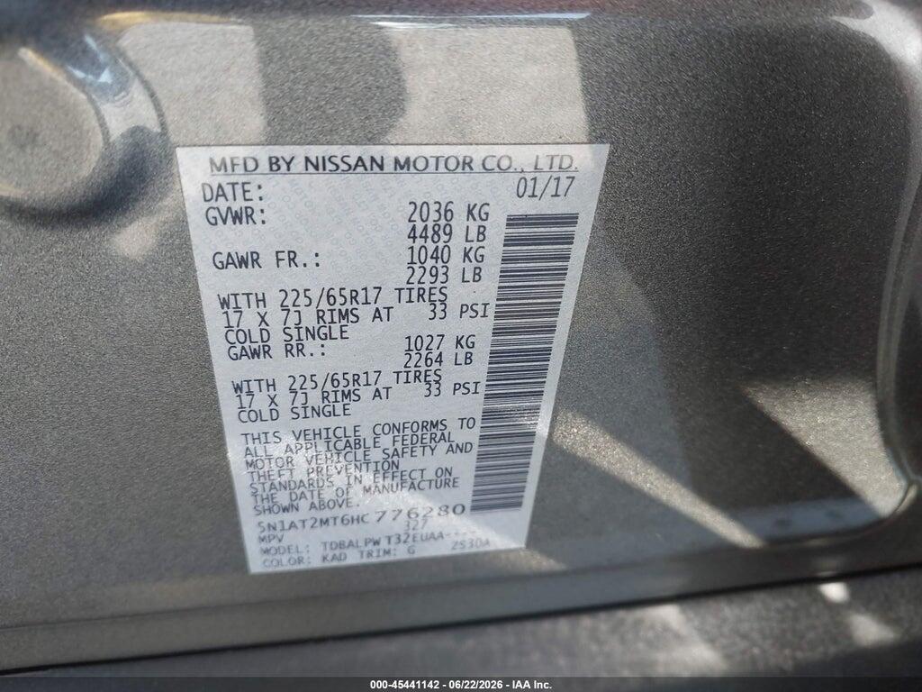 5N1AT2MT6HC776280 2017 NISSAN ROGUE photo no. 9