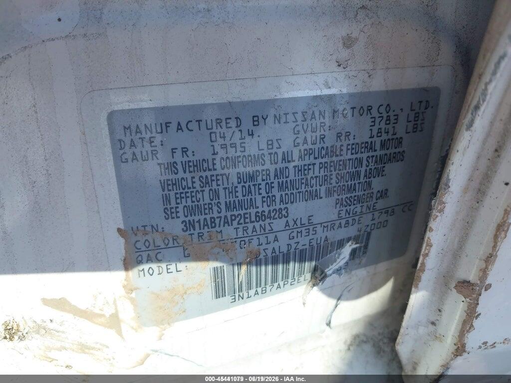 3N1AB7AP2EL664283 2014 NISSAN SENTRA photo no. 9