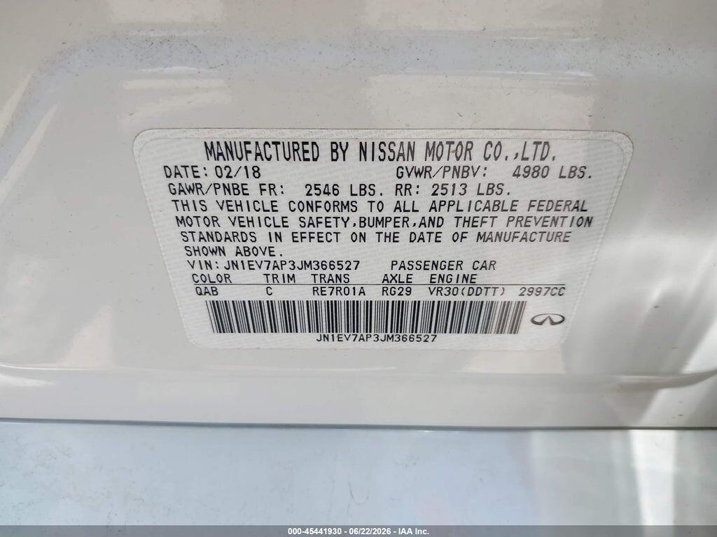 JN1EV7AP3JM366527 2018 INFINITI Q50 photo no. 9