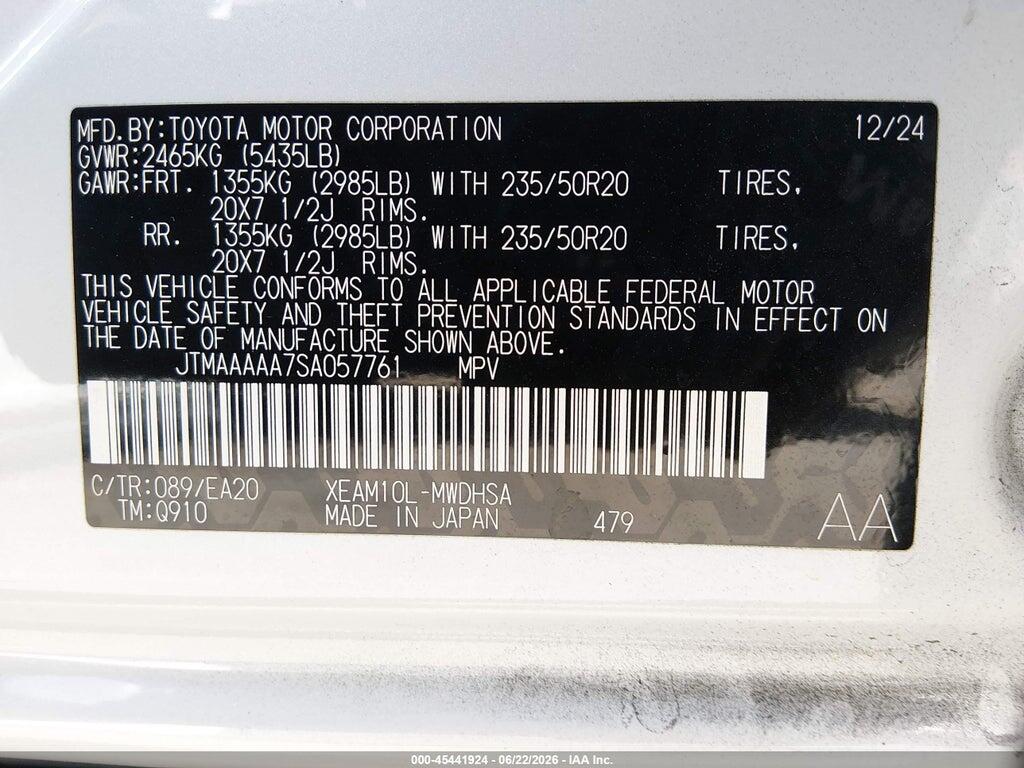 JTMAAAAA7SA057761 2025 TOYOTA BZ4X photo no. 9