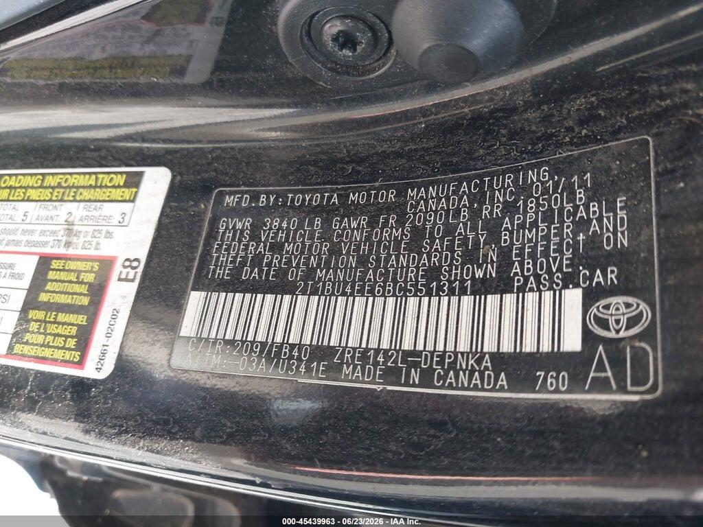 2T1BU4EE6BC551311 2011 TOYOTA COROLLA photo no. 9