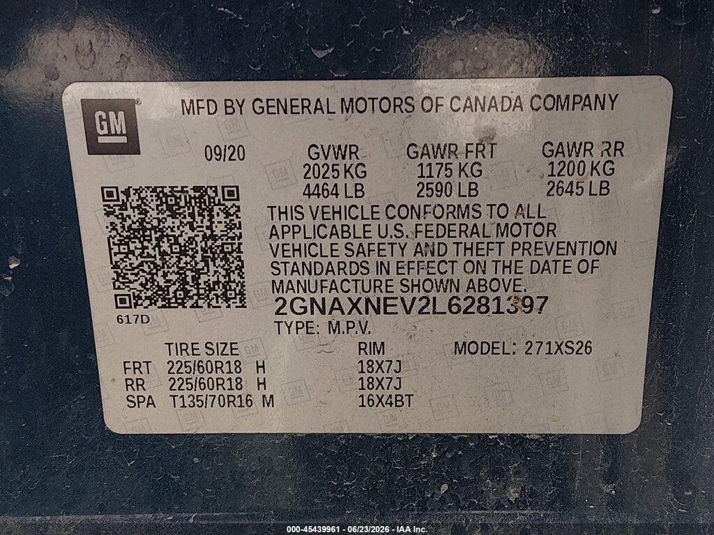 2GNAXNEV2L6281397 2020 CHEVROLET EQUINOX photo no. 9