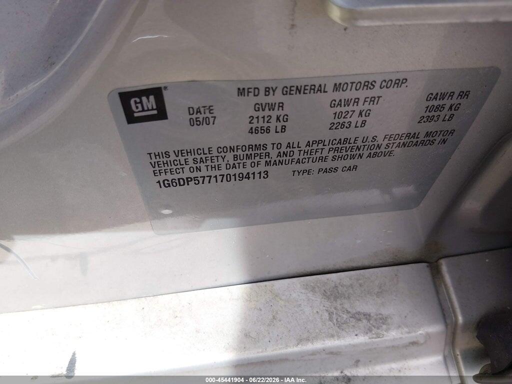 1G6DP577170194113 2007 CADILLAC CTS photo no. 9