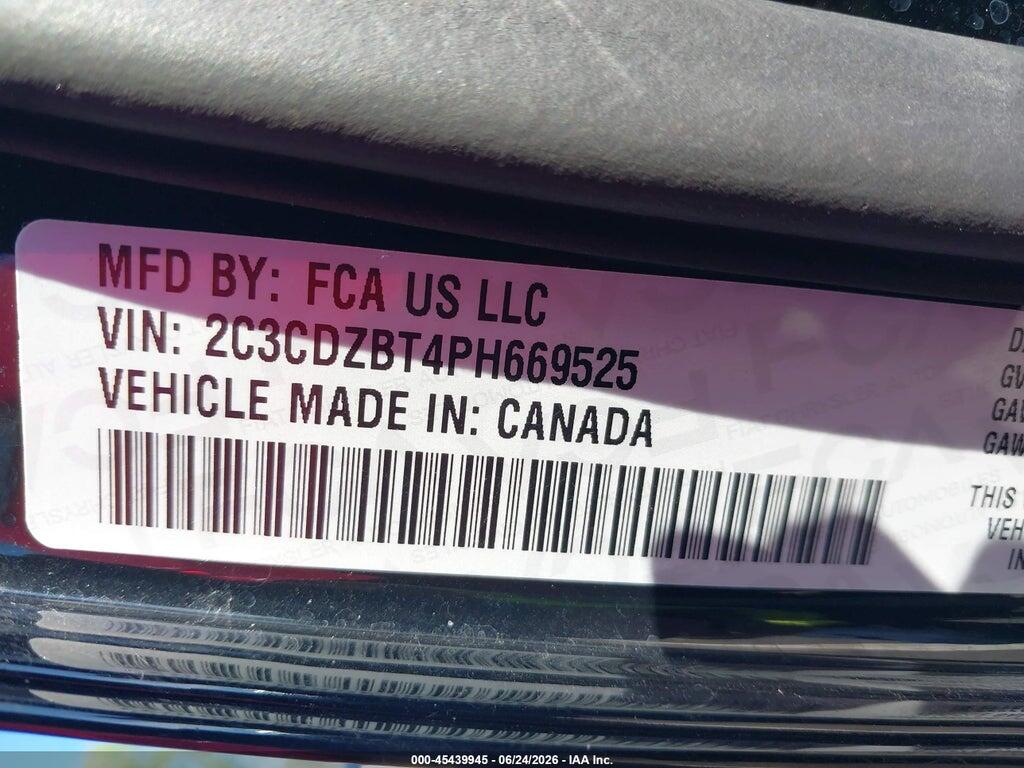 2C3CDZBT4PH669525 2023 DODGE CHALLENGER photo no. 9