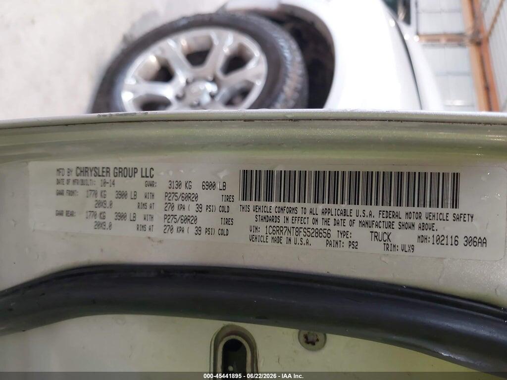 1C6RR7NT8FS528656 2015 RAM 1500 photo no. 9