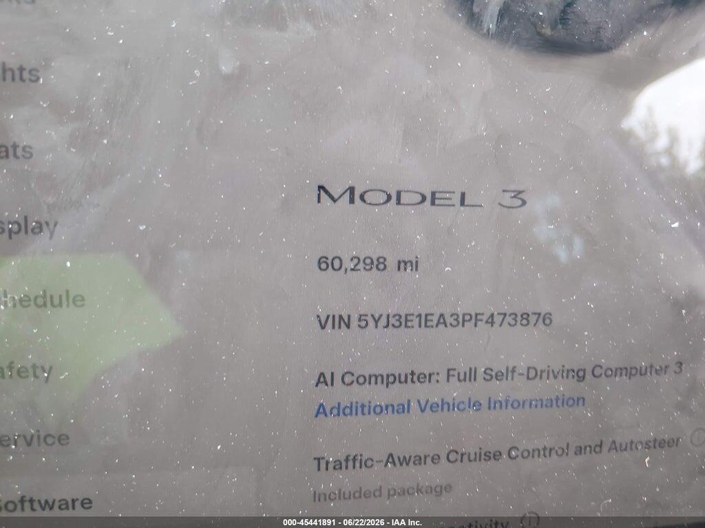 5YJ3E1EA3PF473876 2023 TESLA MODEL 3 photo no. 7