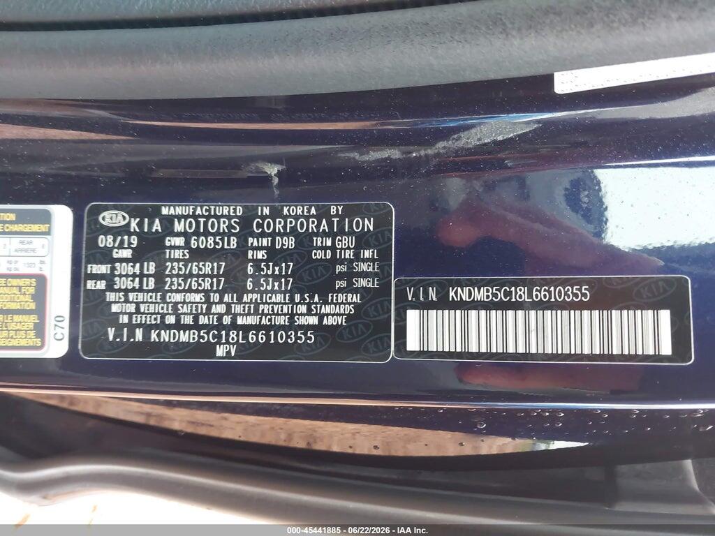 KNDMB5C18L6610355 2020 KIA SEDONA photo no. 9