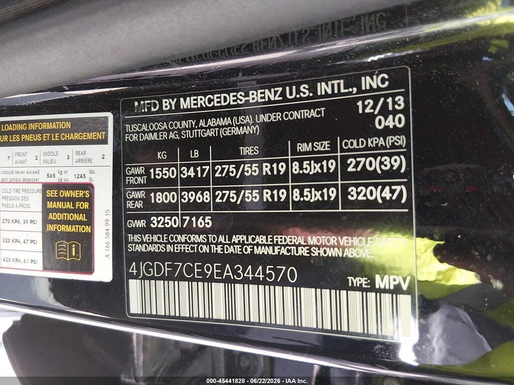 4JGDF7CE9EA344570 2014 MERCEDES-BENZ GL 450 photo no. 9