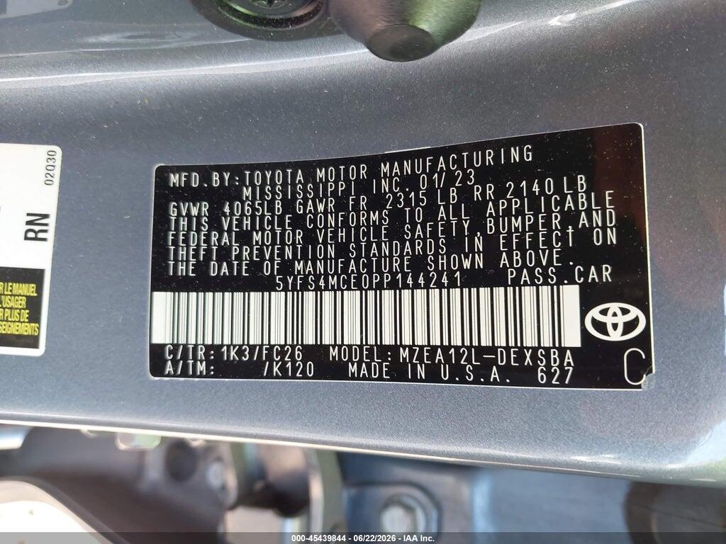 5YFS4MCE0PP144241 2023 TOYOTA COROLLA photo no. 9