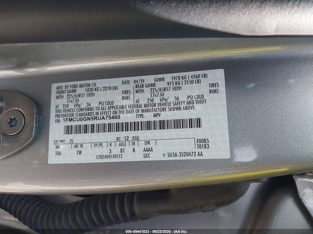 1FMCU0GN5RUA75460 2024 FORD ESCAPE photo no. 9