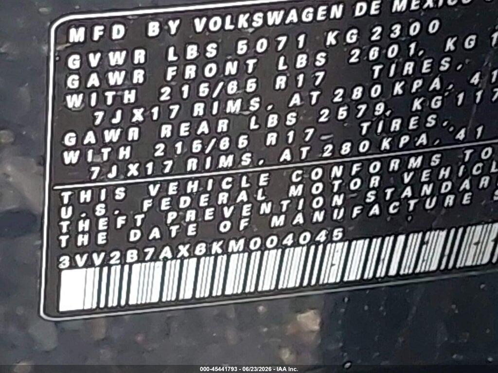 3VV2B7AX6KM004045 2019 VOLKSWAGEN TIGUAN photo no. 9
