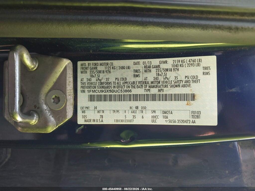 1FMCU9GX5DUC53866 2013 FORD ESCAPE photo no. 9