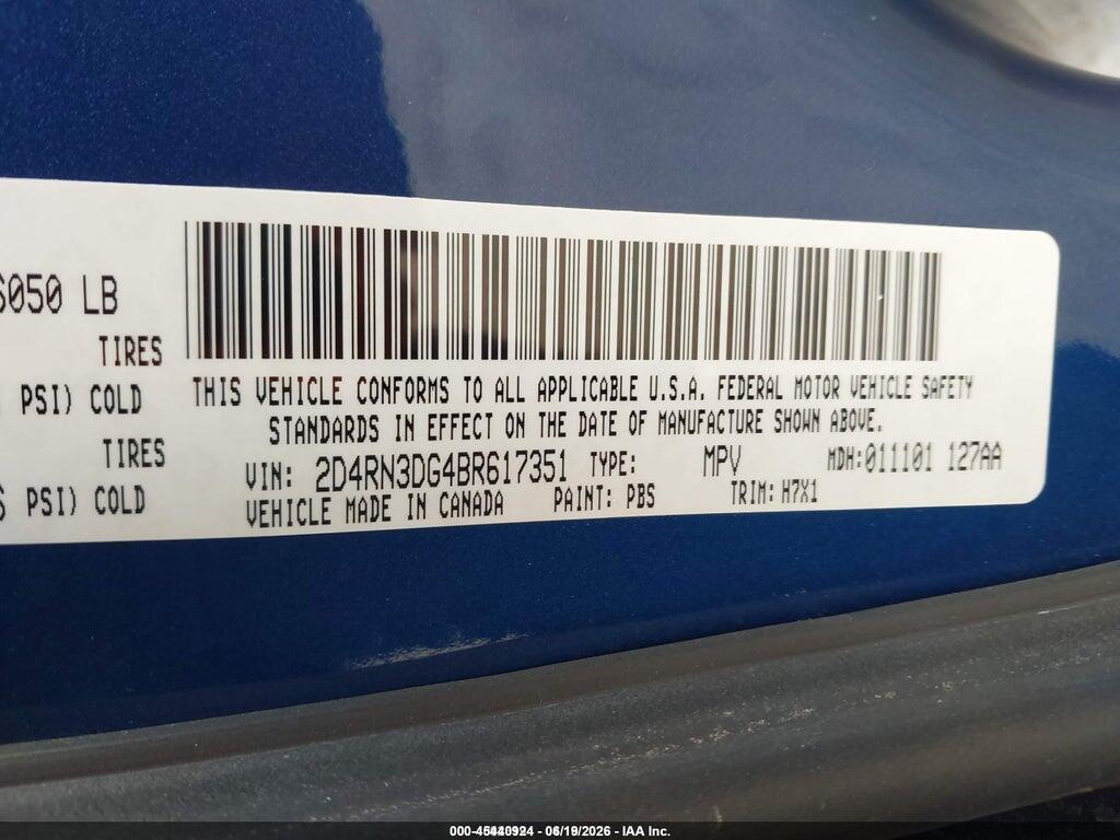 2D4RN3DG4BR617351 2011 DODGE GRAND CARAVAN photo no. 9