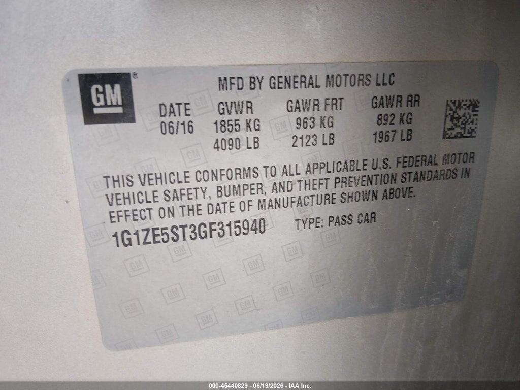 1G1ZE5ST3GF315940 2016 CHEVROLET MALIBU photo no. 9