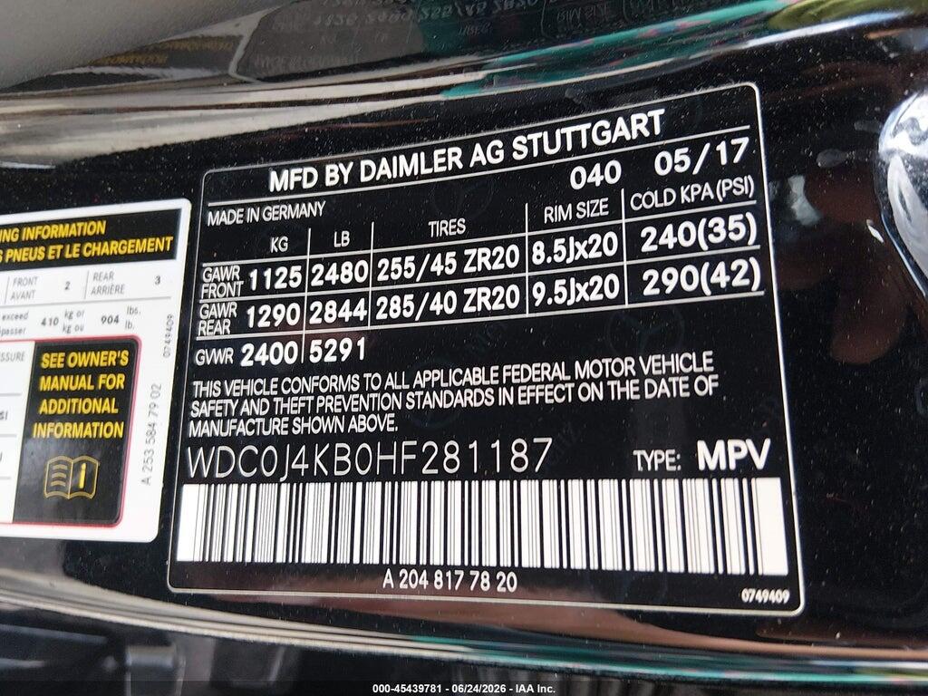 WDC0J4KB0HF281187 2017 MERCEDES-BENZ GLC 300 COUPE photo no. 9