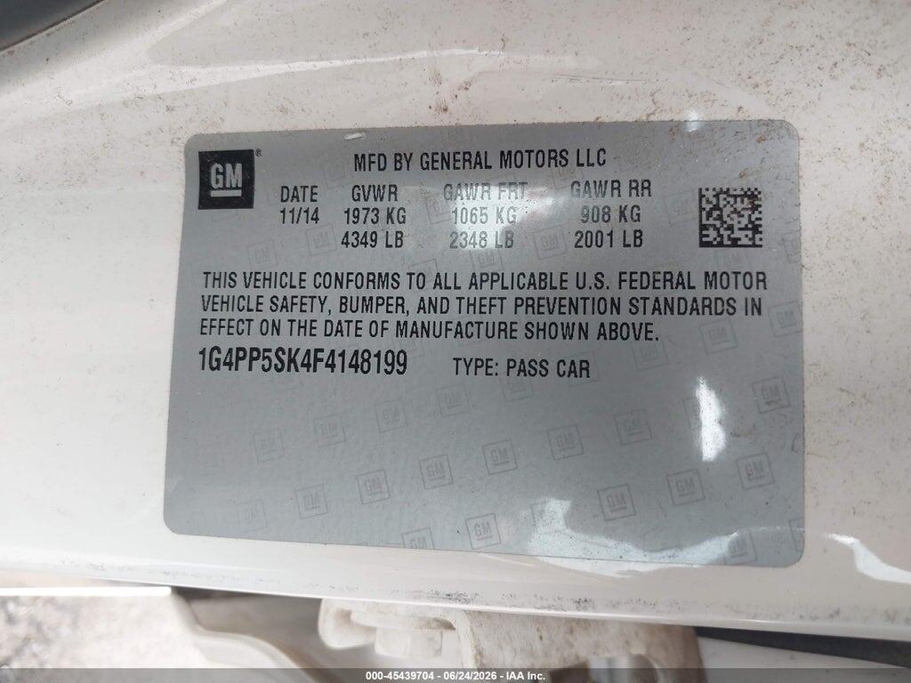 1G4PP5SK4F4148199 2015 BUICK VERANO photo no. 9