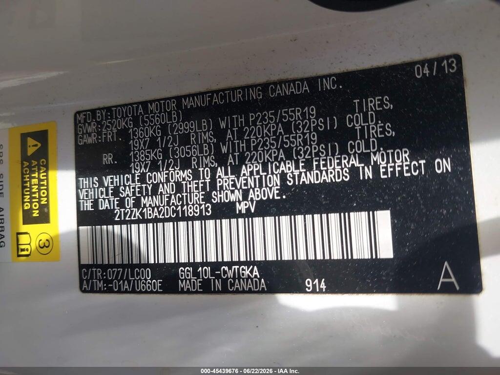 2T2ZK1BA2DC118913 2013 LEXUS RX 350 photo no. 9