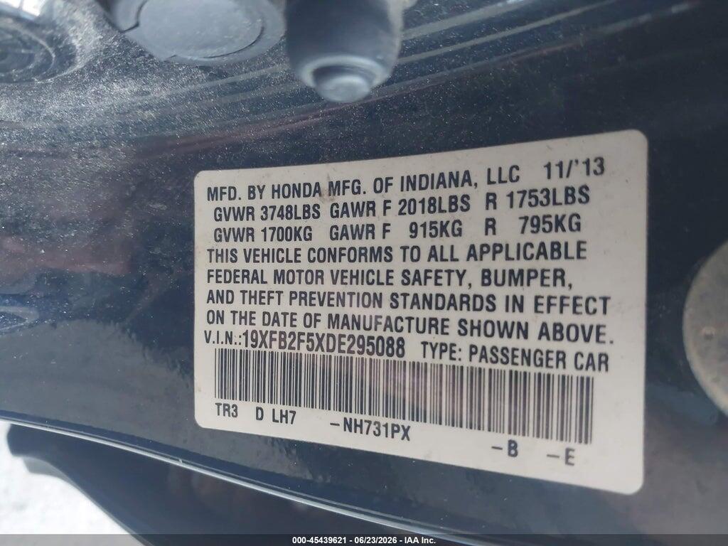 19XFB2F5XDE295088 2013 HONDA CIVIC photo no. 9