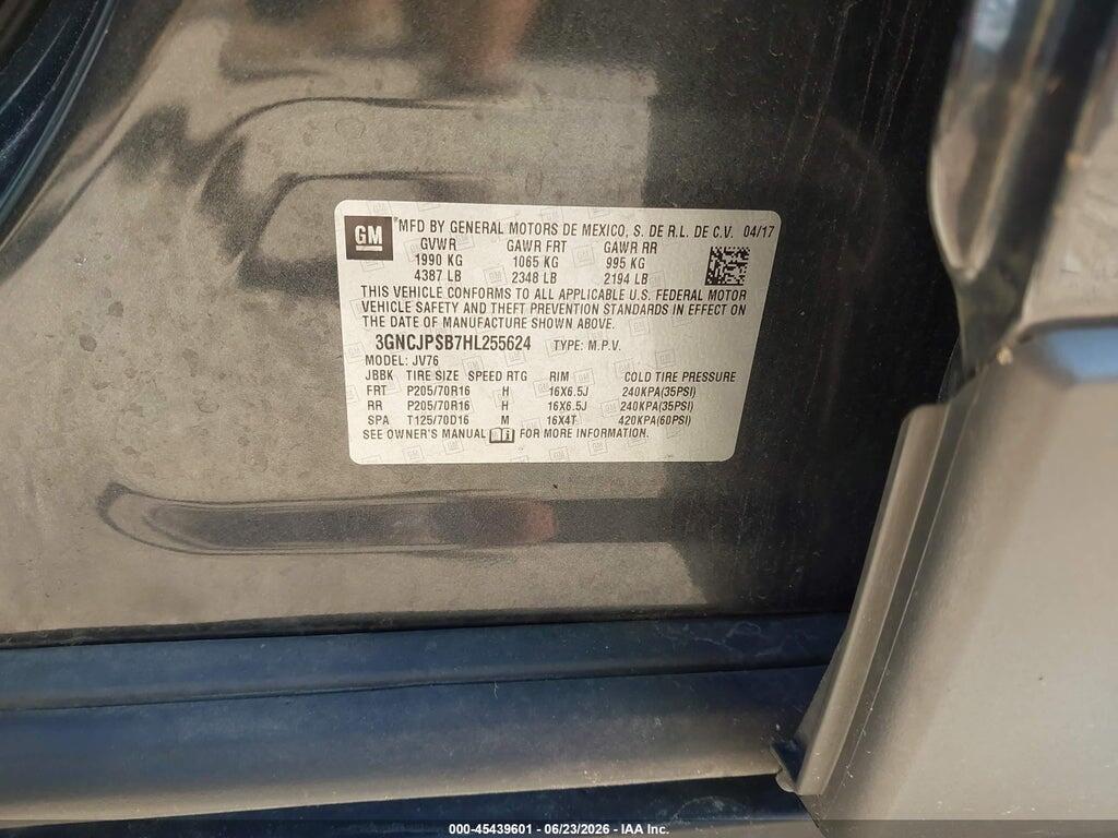 3GNCJPSB7HL255624 2017 CHEVROLET TRAX photo no. 9