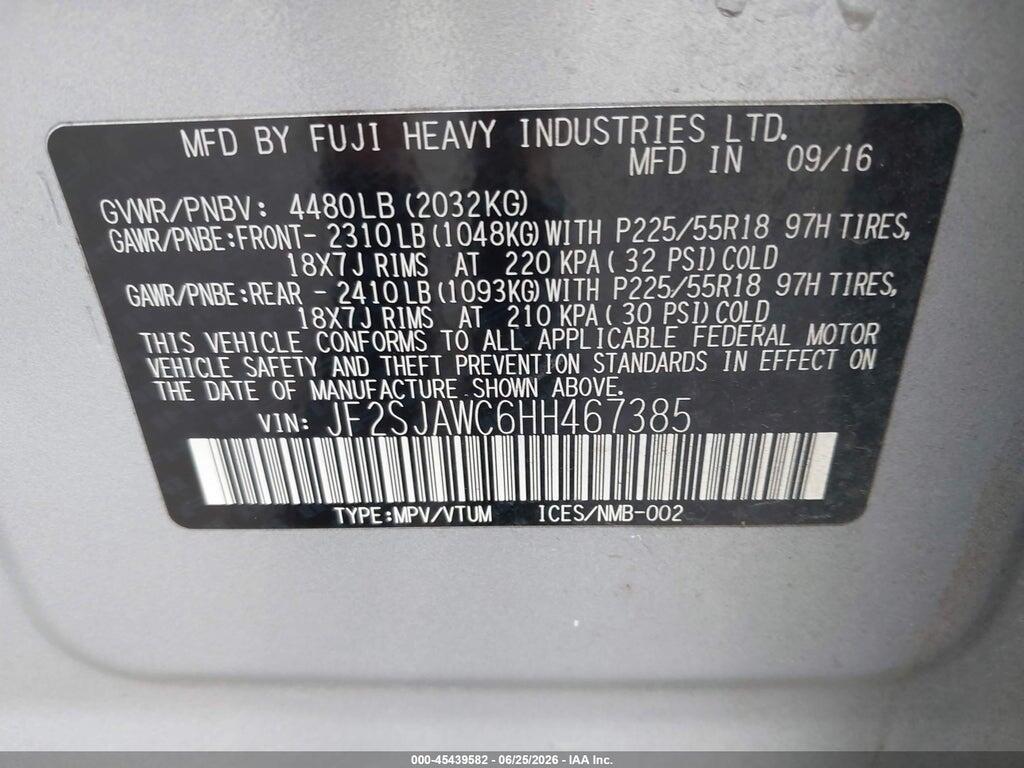 JF2SJAWC6HH467385 2017 SUBARU FORESTER photo no. 9