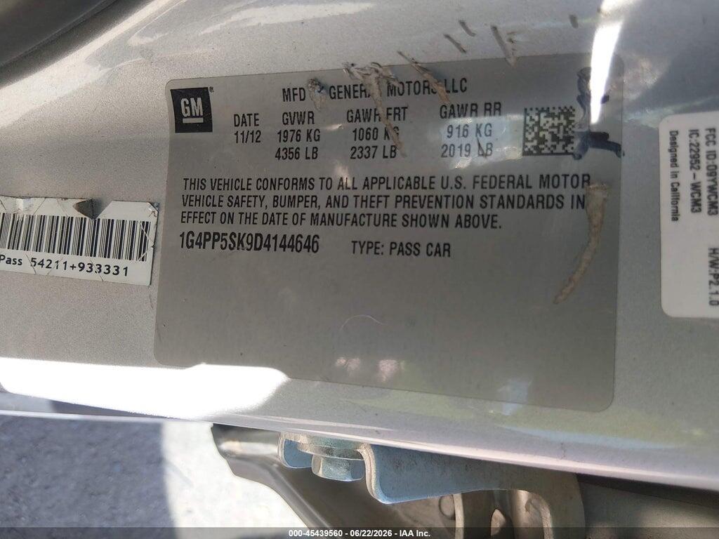 1G4PP5SK9D4144646 2013 BUICK VERANO photo no. 9