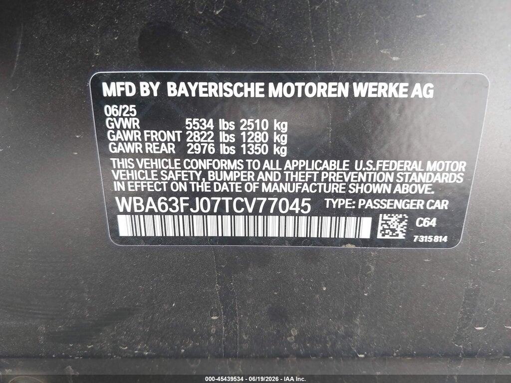 WBA63FJ07TCV77045 2026 BMW 540I photo no. 9