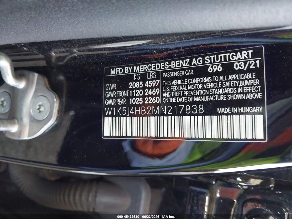 W1K5J4HB2MN217838 2021 MERCEDES-BENZ CLA 250 photo no. 9