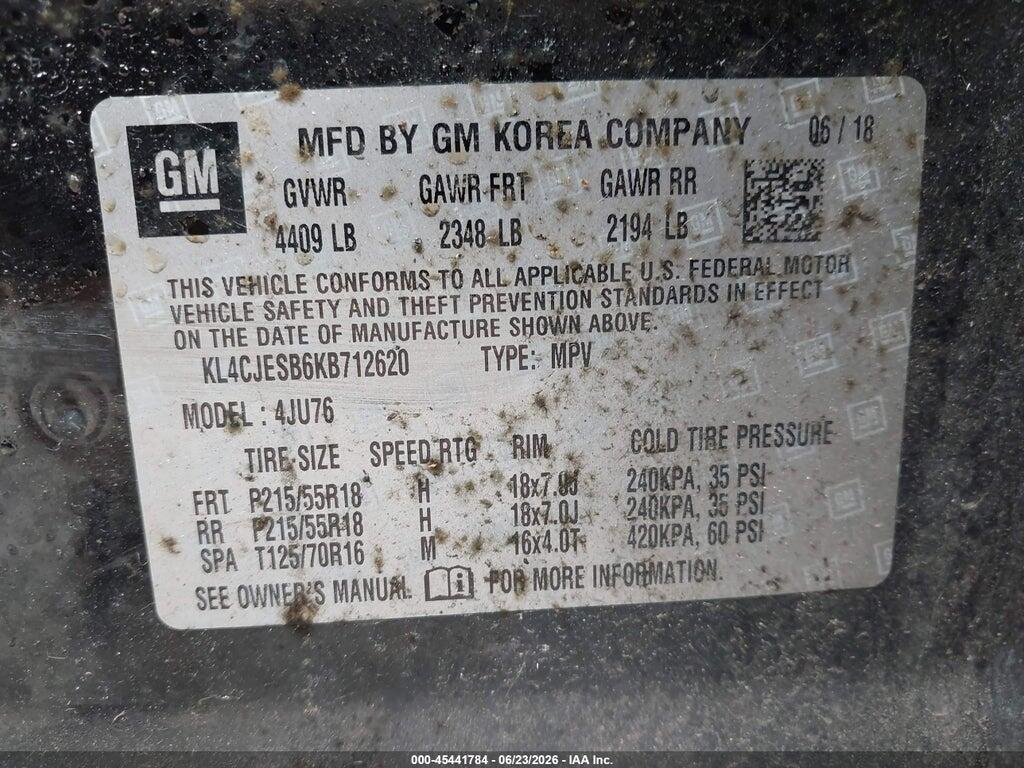 KL4CJESB6KB712620 2019 BUICK ENCORE photo no. 9