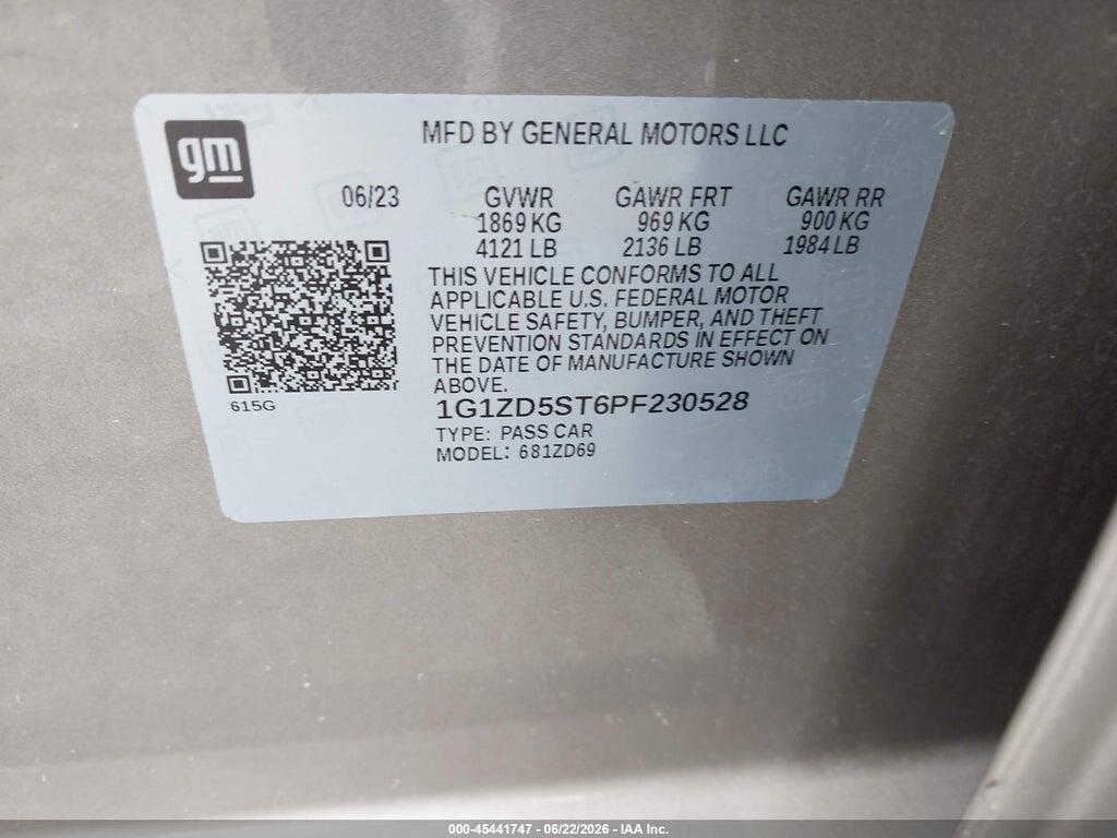 1G1ZD5ST6PF230528 2023 CHEVROLET MALIBU photo no. 9