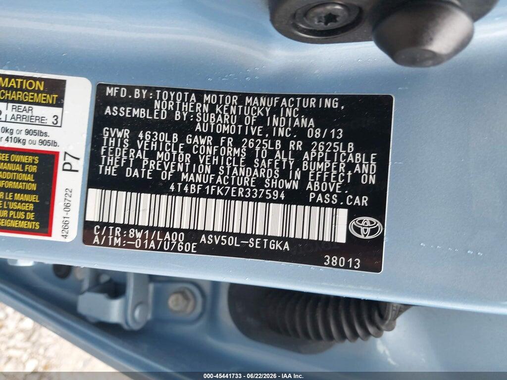 4T4BF1FK7ER337594 2014 TOYOTA CAMRY photo no. 9