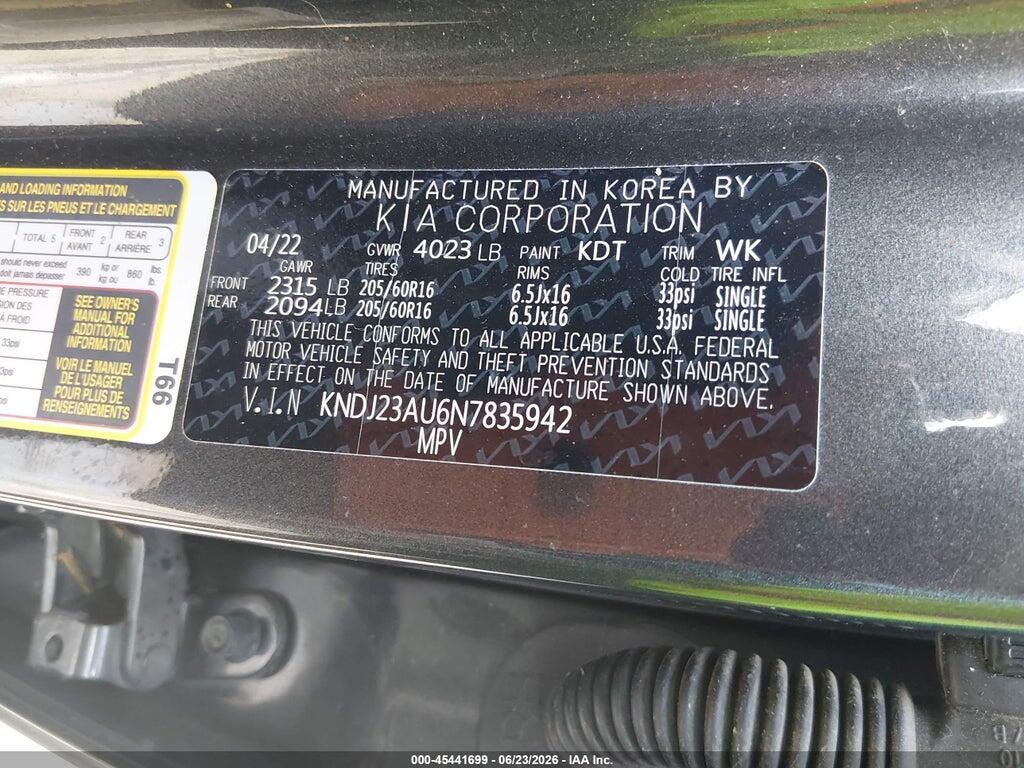 KNDJ23AU6N7835942 2022 KIA SOUL photo no. 9