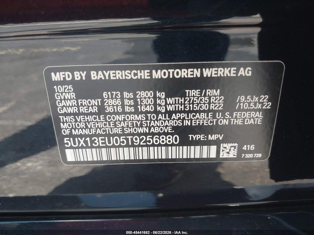 5UX13EU05T9256880 2026 BMW X5 photo no. 9