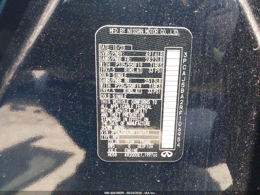 3PCAJ5BA2RF106954 2024 INFINITI QX50 photo no. 9