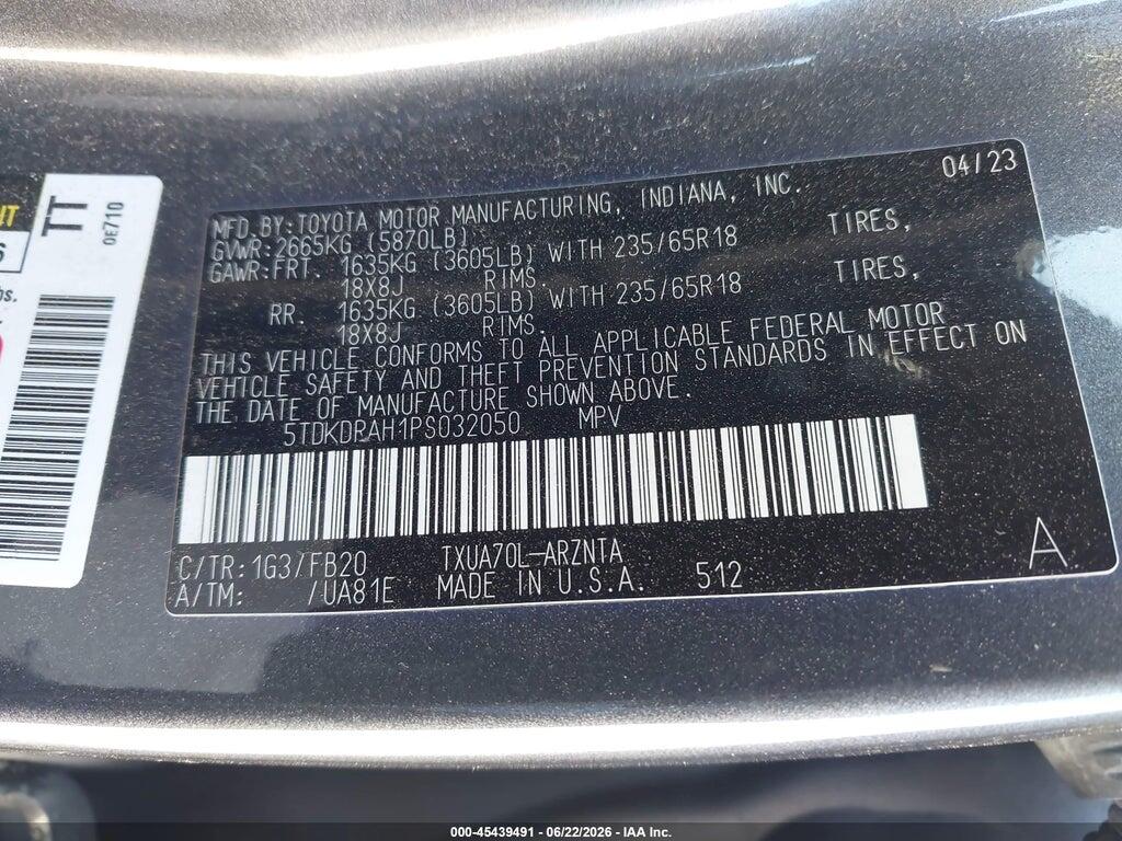 5TDKDRAH1PS032050 2023 TOYOTA HIGHLANDER photo no. 9