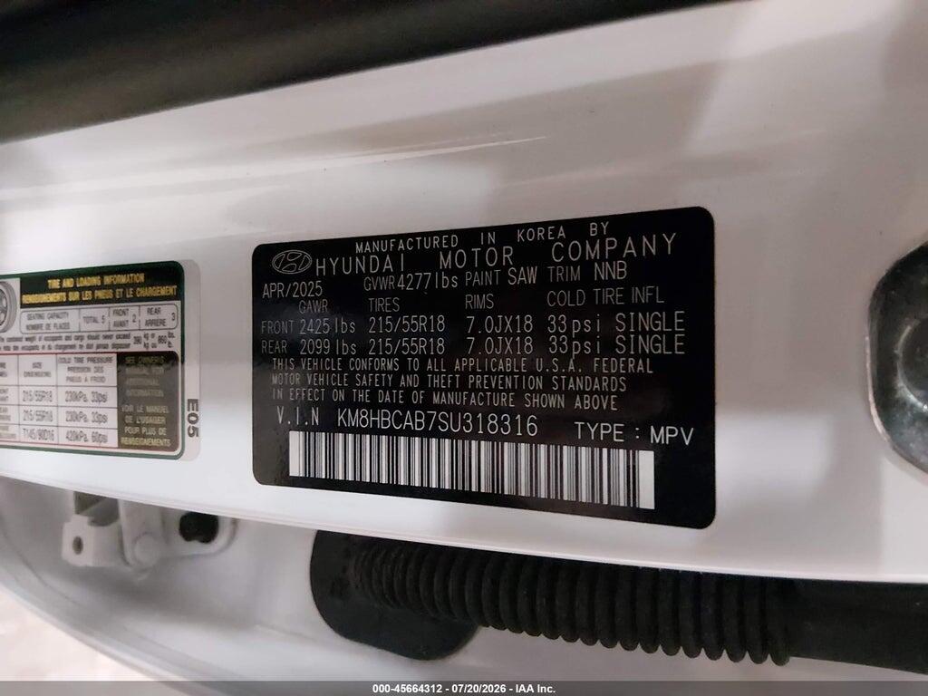 KM8HBCAB7SU318316 2025 HYUNDAI KONA photo no. 9