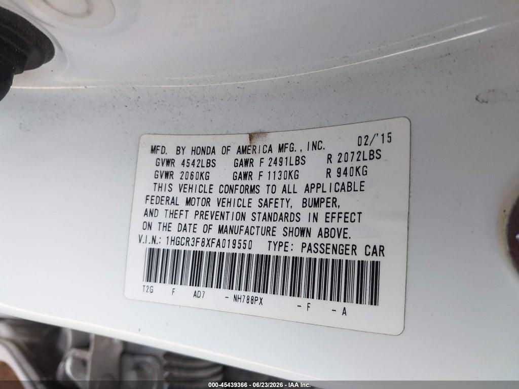 1HGCR3F8XFA019550 2015 HONDA ACCORD photo no. 9