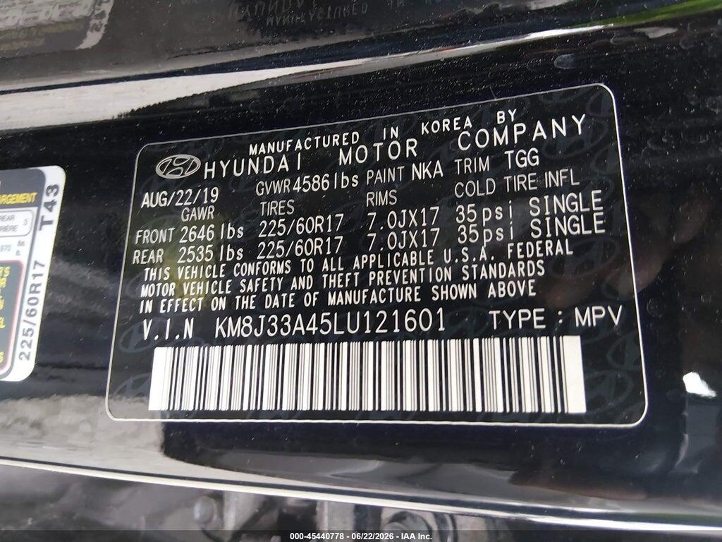 KM8J33A45LU121601 2020 HYUNDAI TUCSON photo no. 9